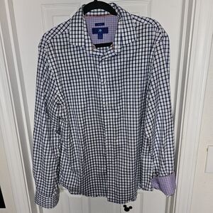 Egara Checkered Dress Shirt in Blue and White